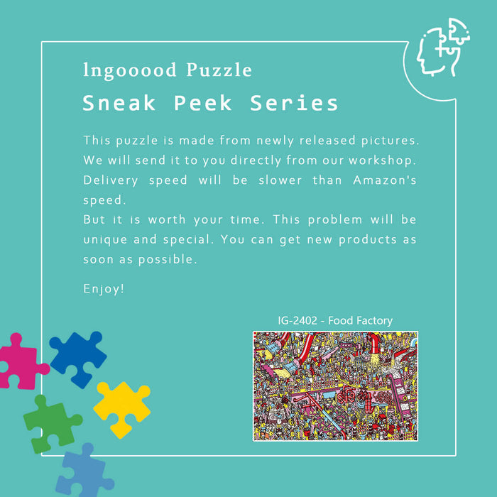 Ingooood Wooden Jigsaw Puzzle 1000 Piece - Food Factory - Ingooood jigsaw puzzle 1000 piece