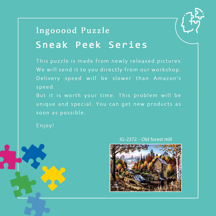 Ingooood Wooden Jigsaw Puzzle 1000 Piece - Old forest mill - Ingooood jigsaw puzzle 1000 piece