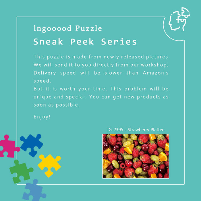 Ingooood Wooden Jigsaw Puzzle 1000 Piece - Strawberry Platter - Ingooood jigsaw puzzle 1000 piece