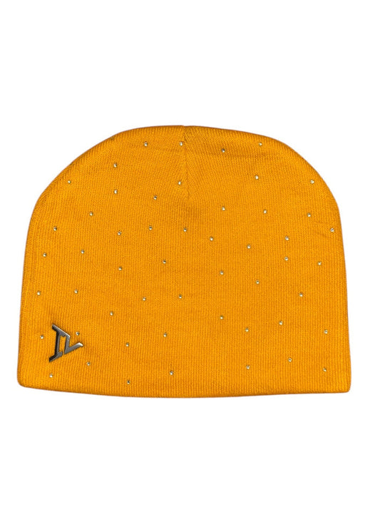 IV GOLDEN ORANGE RHINESTONE BEANIE