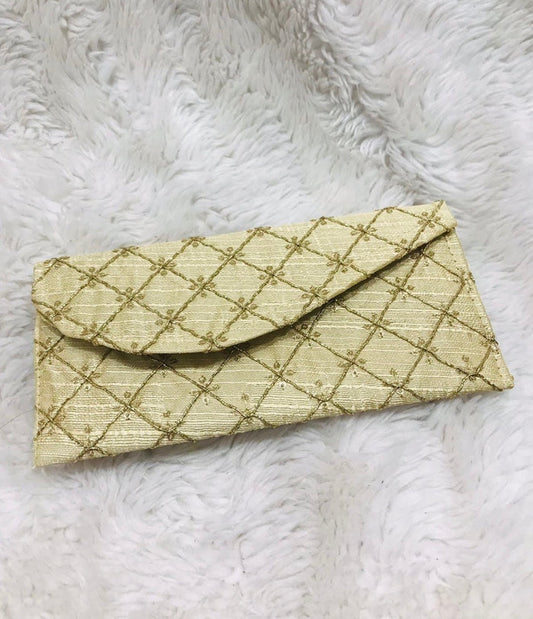 Ivory With Gold Embroidery Wallet