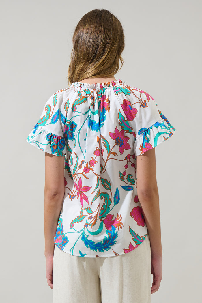 Izzie Floral Macy Ruffle Top