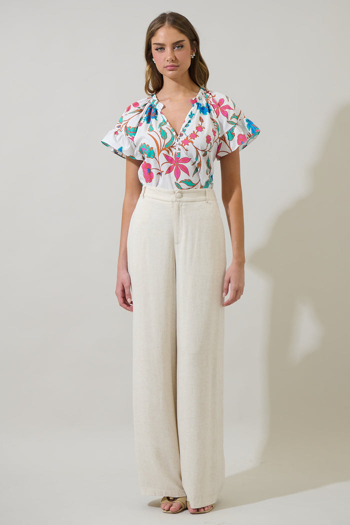 Izzie Floral Macy Ruffle Top