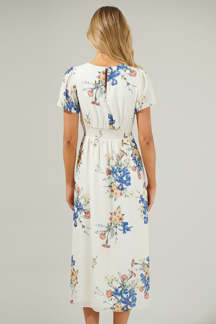 Jacinta Floral Slit Midi Dress