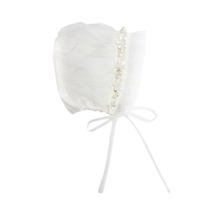 Jackie White Tulle Bonnet - Petite Maison Kids