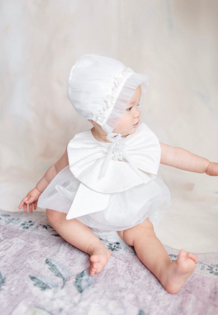 Jackie White Tulle Romper - Petite Maison Kids