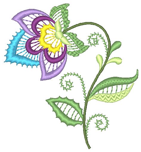 Jacobean Floral Lace [4x4]  11493 Machine Embroidery Designs