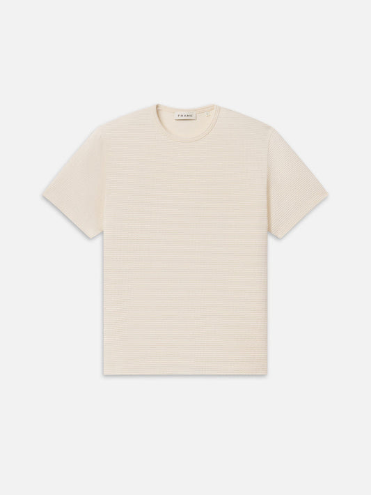 Jacquard Stripe Tee -- Cream