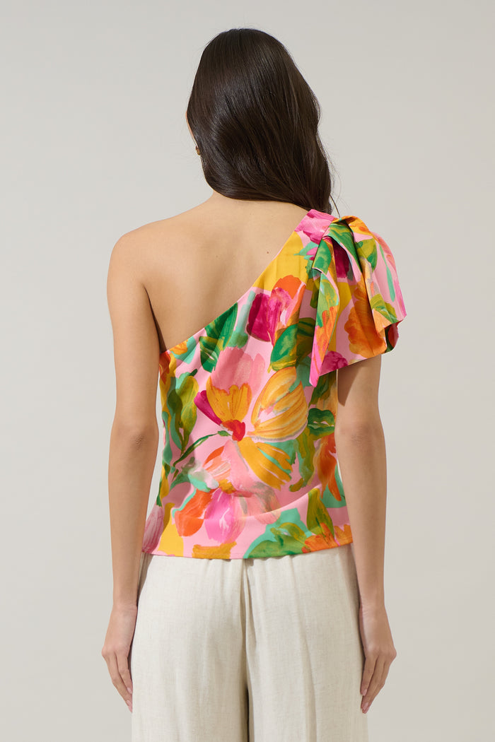 Jovana Floral Masie One Shoulder Blouse