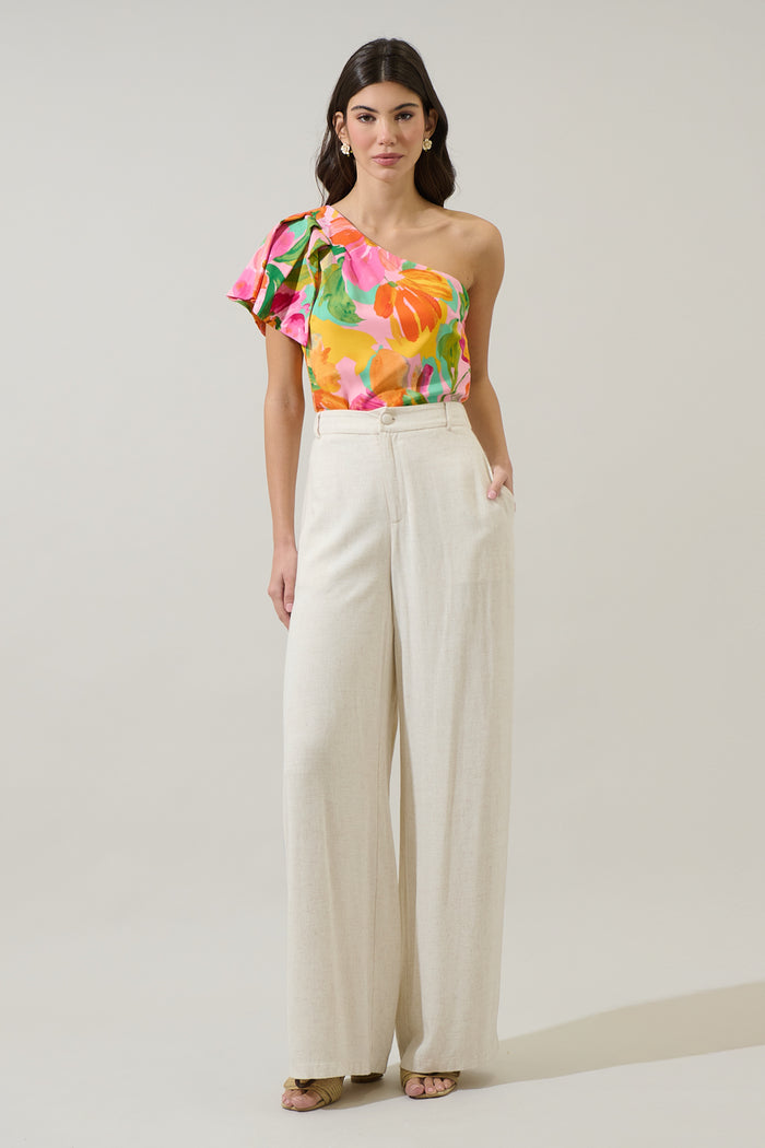 Jovana Floral Masie One Shoulder Blouse