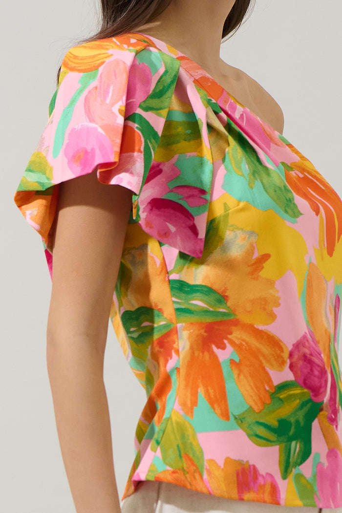 Jovana Floral Masie One Shoulder Blouse