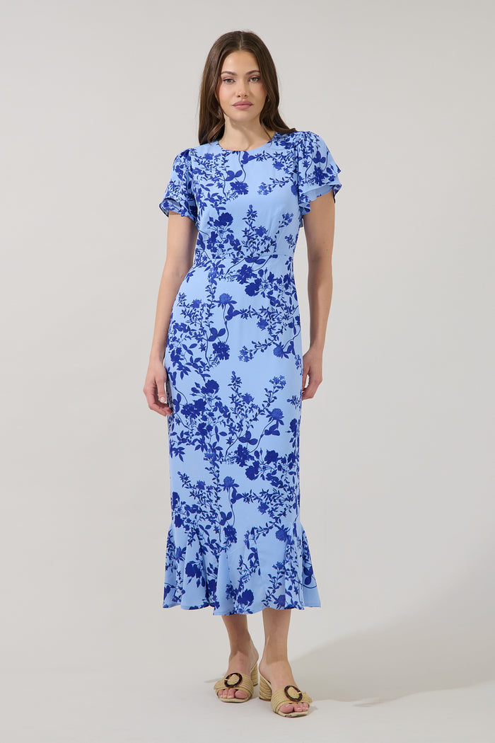 Judtih Flare Midi Dress Floral