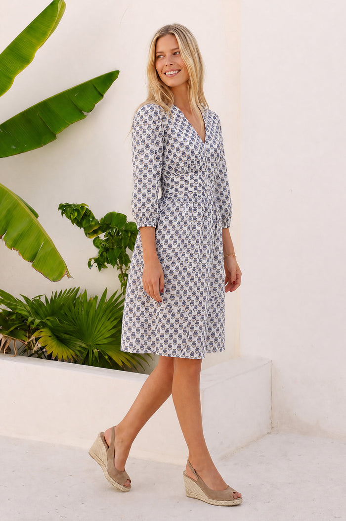 Jyoti Organic Cotton Short Dress | Jasmine Neutral