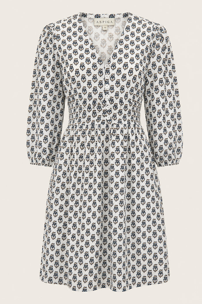 Jyoti Organic Cotton Short Dress | Jasmine Neutral