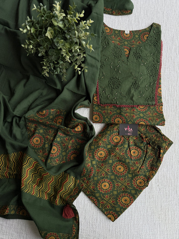 Kalamkari printed cotton suit set