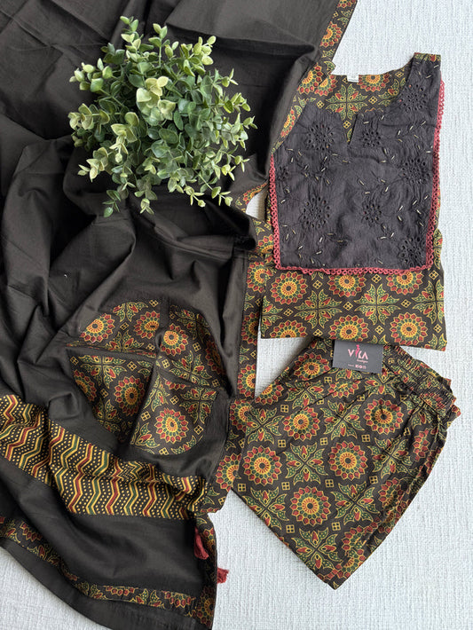 Kalamkari printed cotton suit set