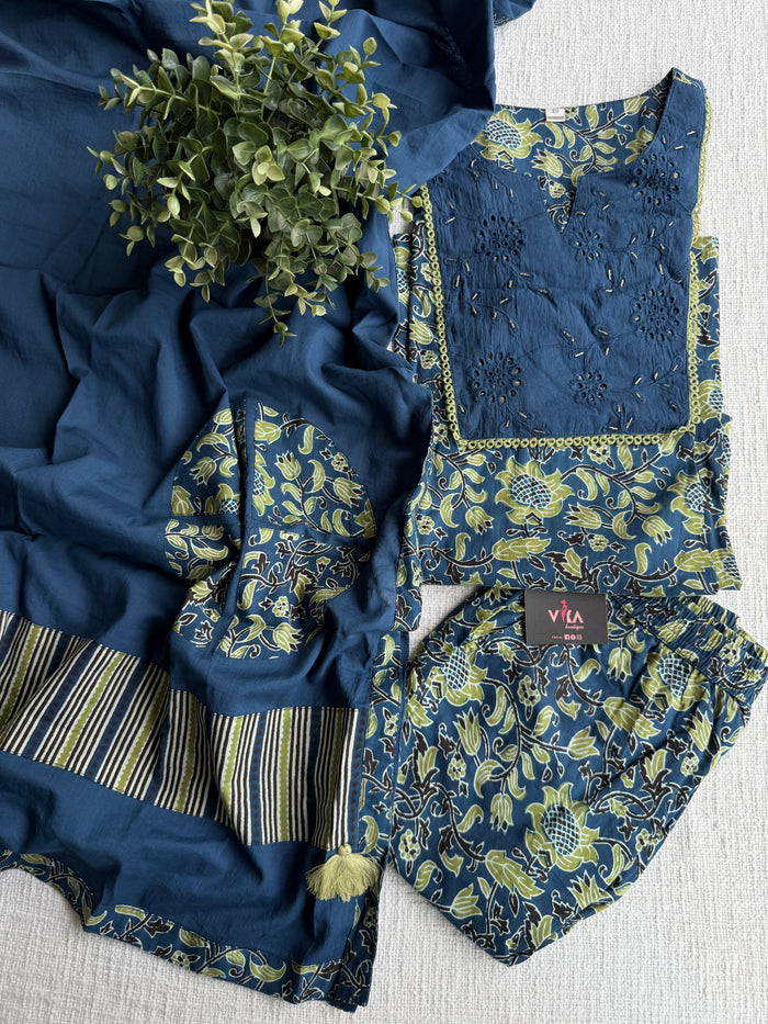 Kalamkari printed cotton suit set