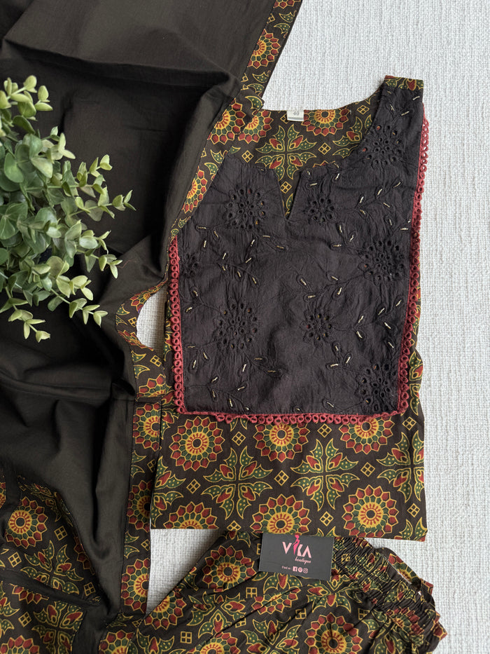 Kalamkari printed cotton suit set