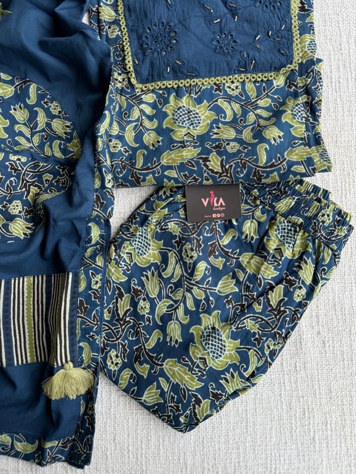 Kalamkari printed cotton suit set