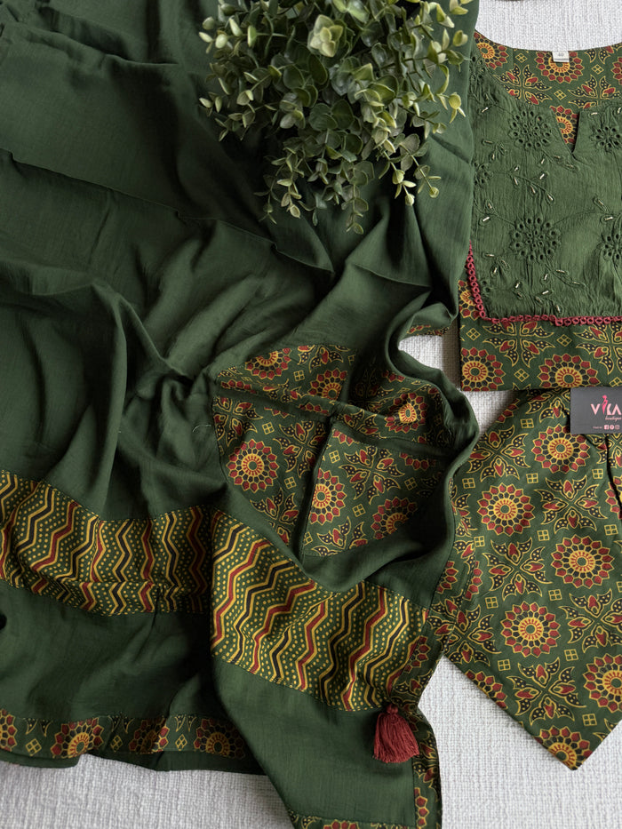 Kalamkari printed cotton suit set