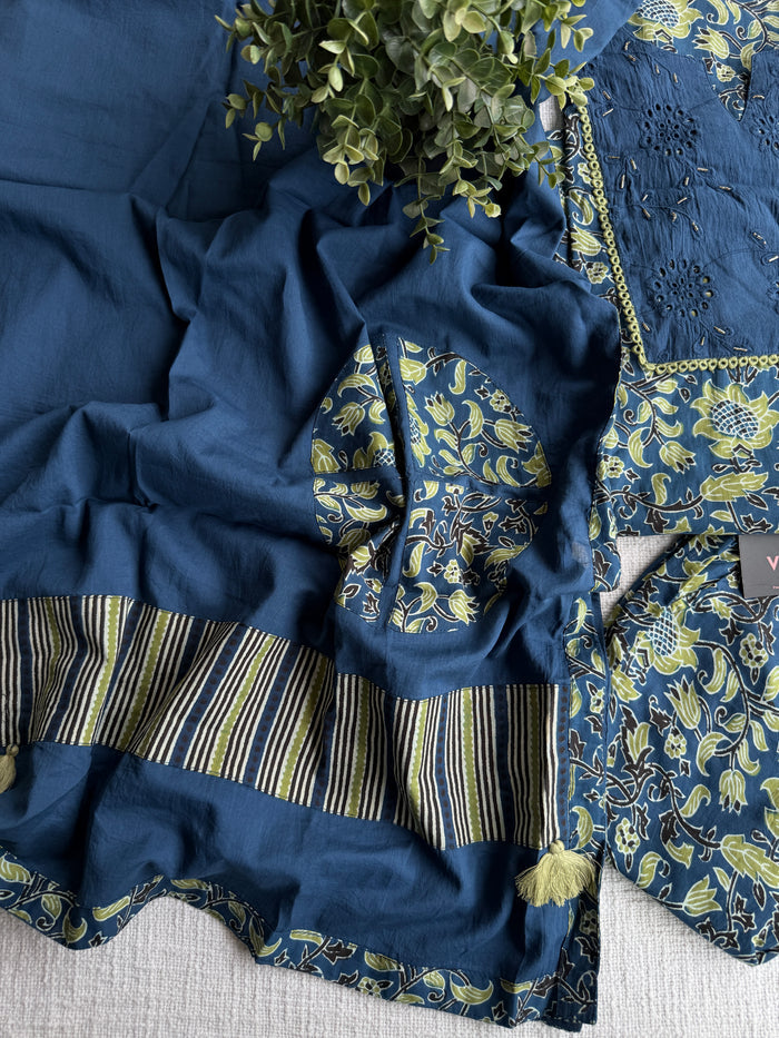 Kalamkari printed cotton suit set