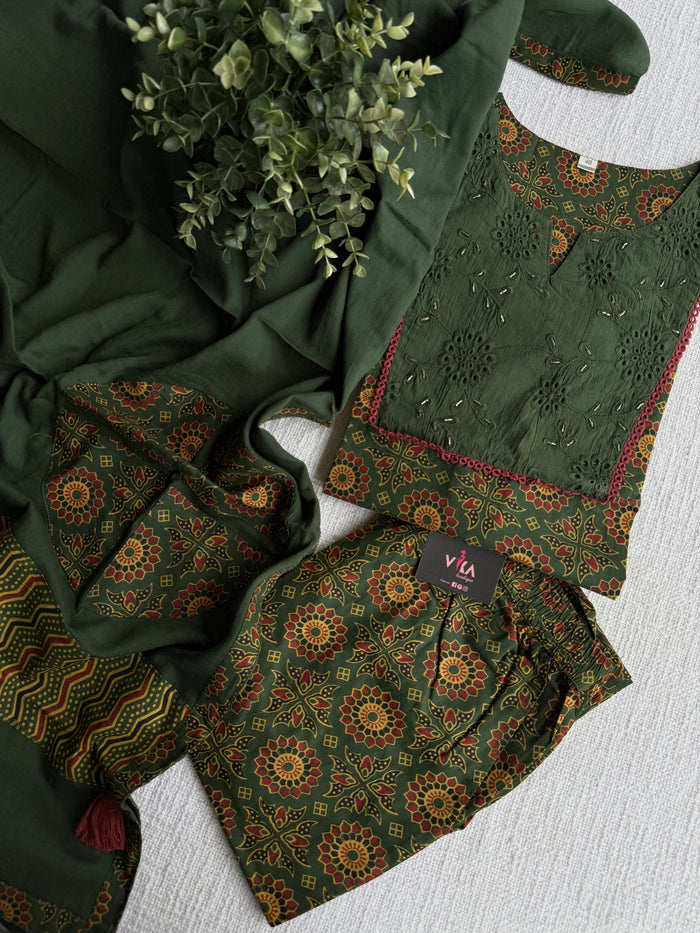 Kalamkari printed cotton suit set