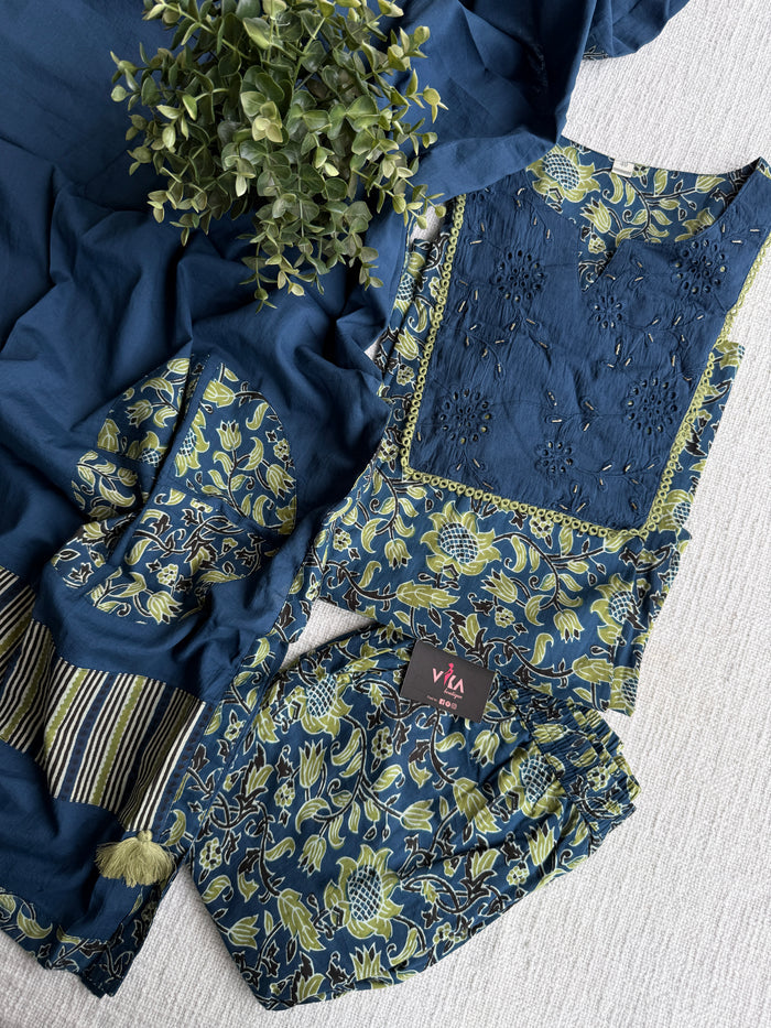 Kalamkari printed cotton suit set