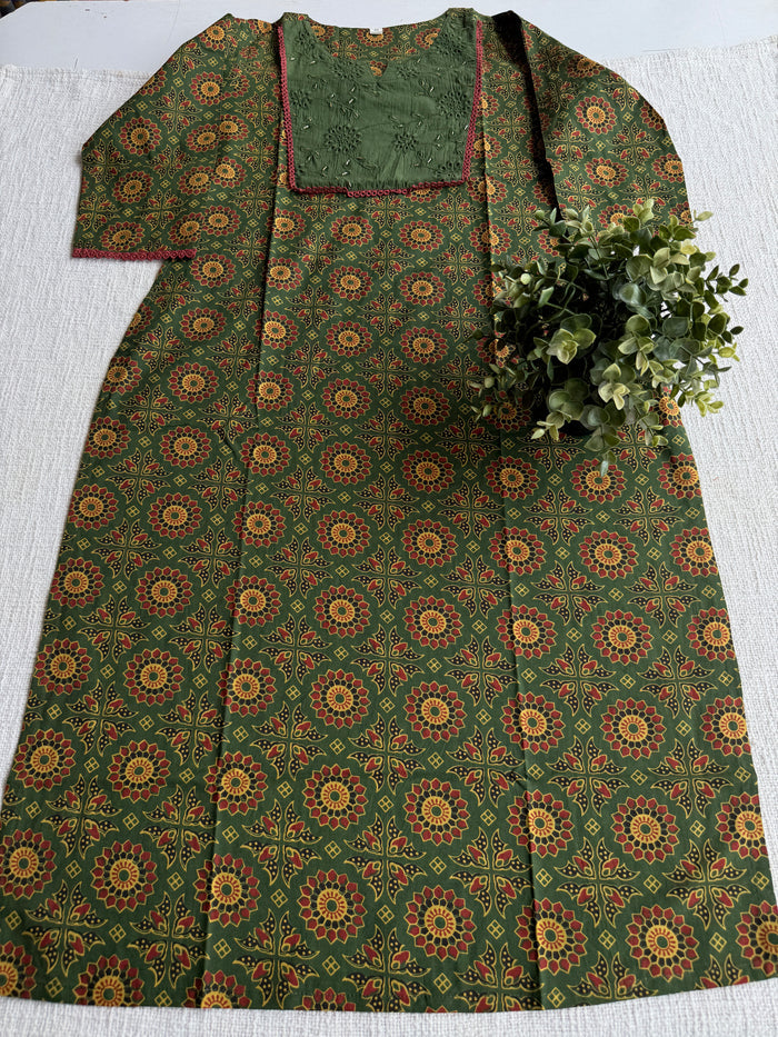 Kalamkari printed cotton suit set