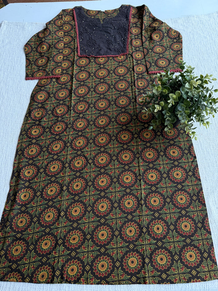 Kalamkari printed cotton suit set
