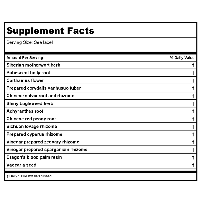 Kan Herb Chinese Modular Solutions Disperse Red River 4 Ounce - Supplement Facts panel