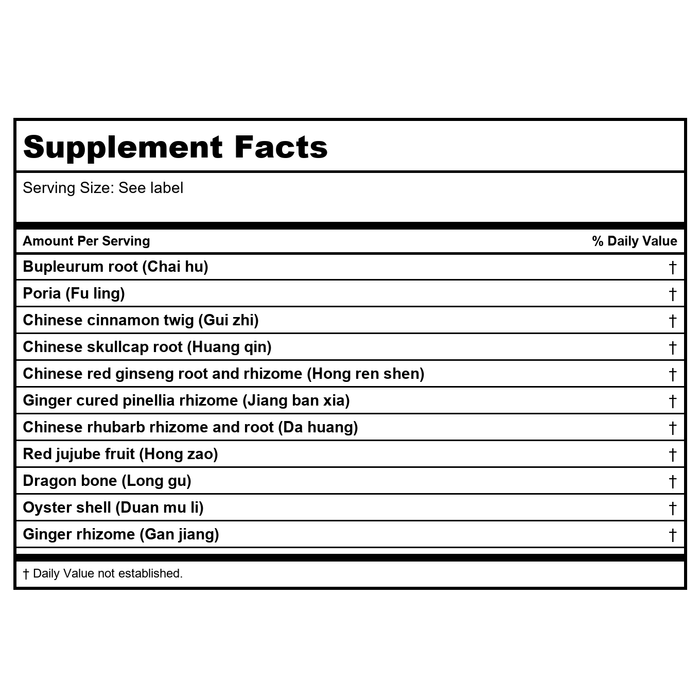 Kan Herb Essentials Settle The Yang 1 Ounce - Supplement Facts panel