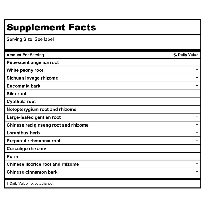 Kan Herb Essentials Spine Lithe 1 Ounce - Supplement Facts panel