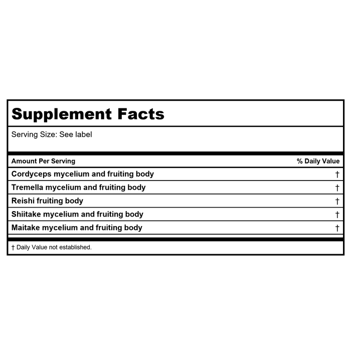 Kan Herb MycoHerb Myco-Forte 100 Capsules - Supplement Facts panel