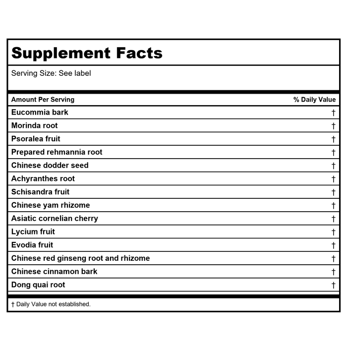Kan Herbals Dynamic Warrior 2 Ounce - Supplement Facts panel