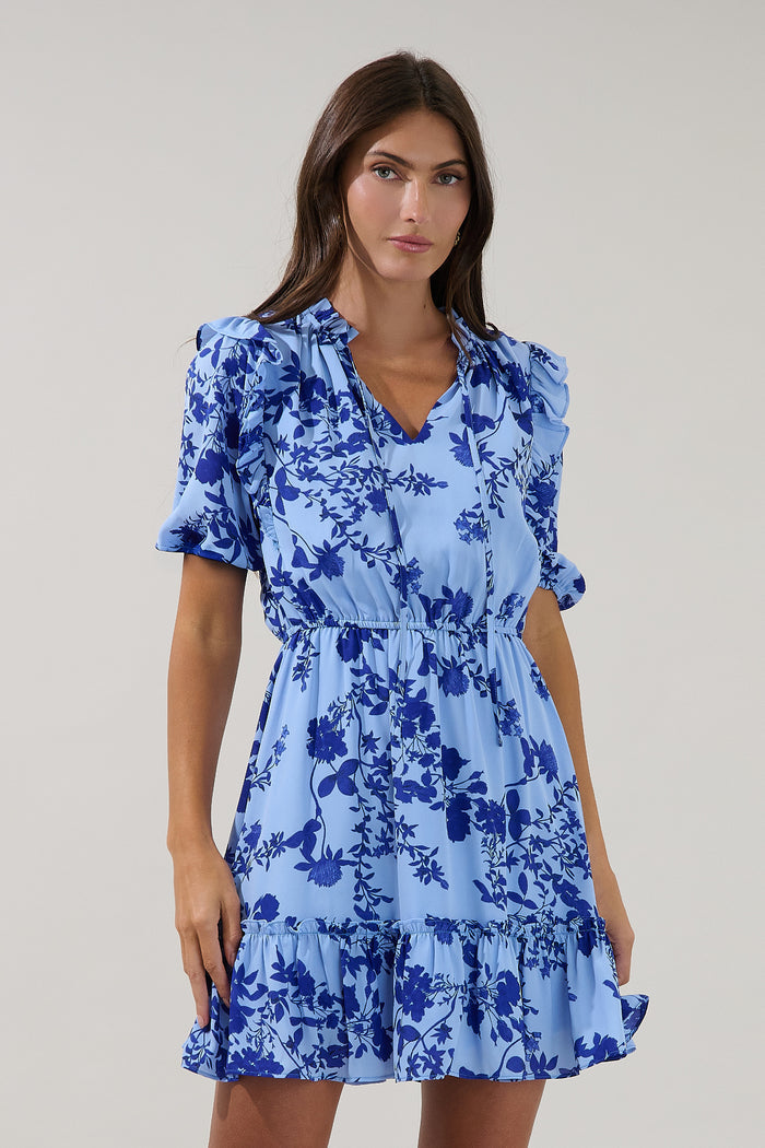 Karisa Ruffle Mini Dress Floral