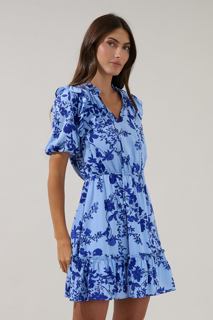 Karisa Ruffle Mini Dress Floral