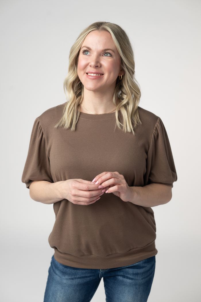 Katie Cozy Top - Mocha by Michelle Mae