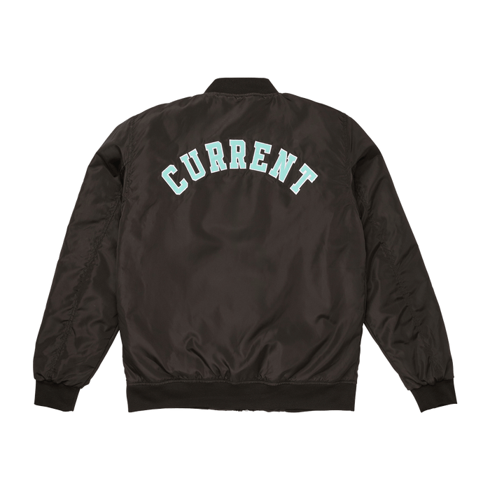Unisex Black Current Bomber Jacket Back
