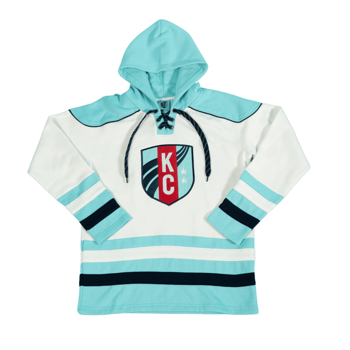 Unisex Teal Hockey Stripe Hoodie