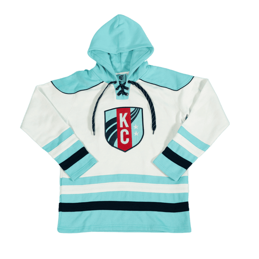 Unisex Teal Hockey Stripe Hoodie