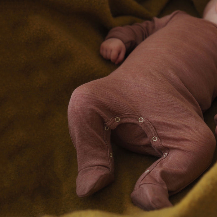Kea Baby Pyjamas - Merino Wool & Silk - Orchid