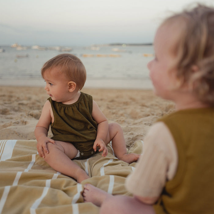 Keet Baby Romper - Merino Wool & Silk - Seaweed