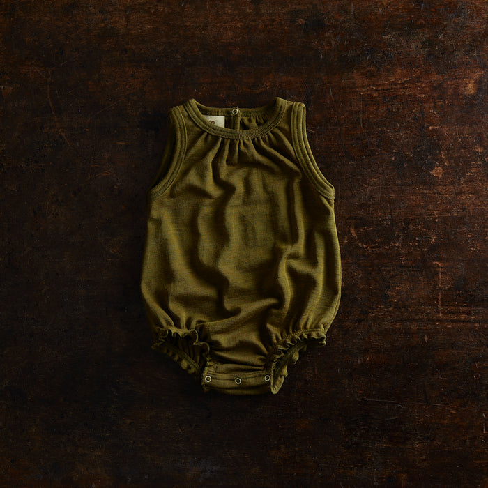 Keet Baby Romper - Merino Wool & Silk - Seaweed