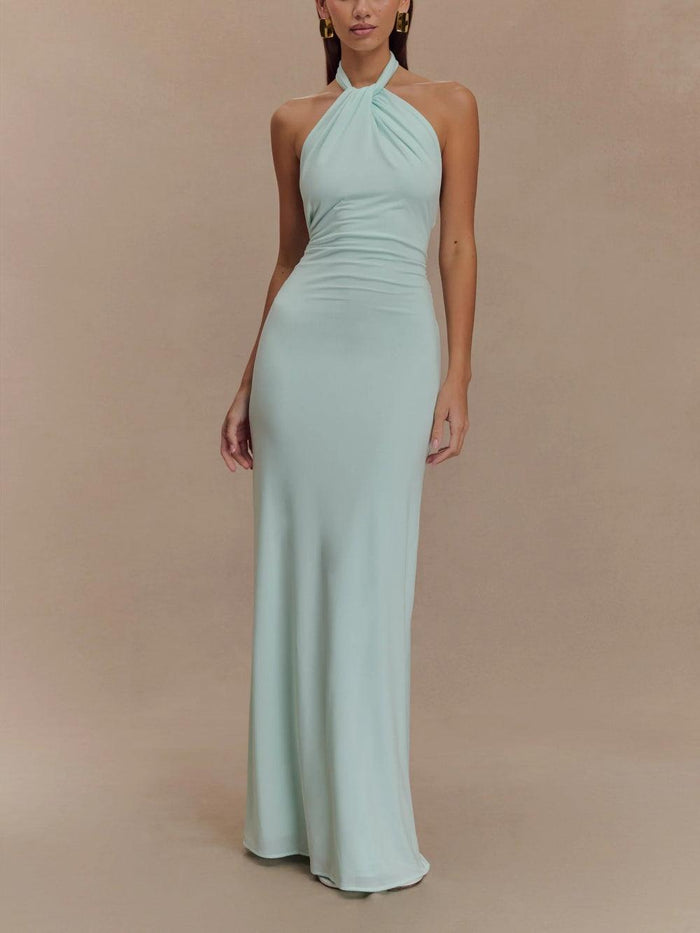 Kendra™ | Slinky Halter Maxi Dress