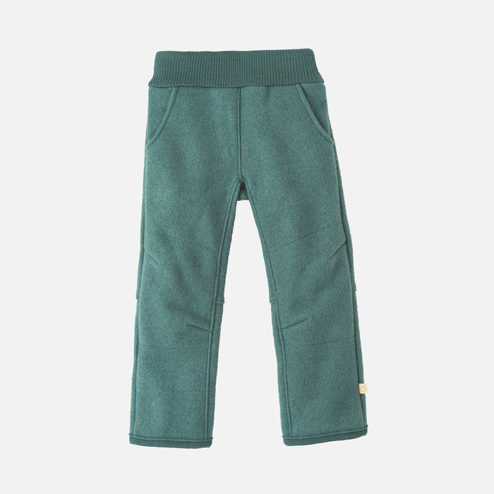 Kids Boiled Wool Pull On Trousers - Eucalyptus