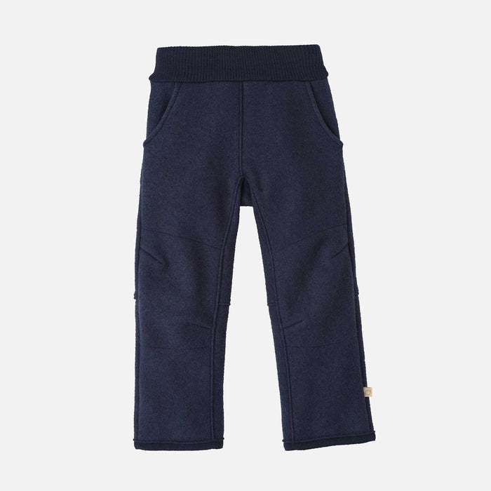 Kids Boiled Wool Pull On Trousers - Indigo