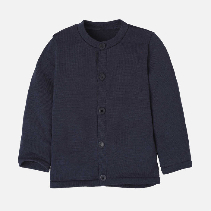 Kids Merino Wool Cardigan - Indigo