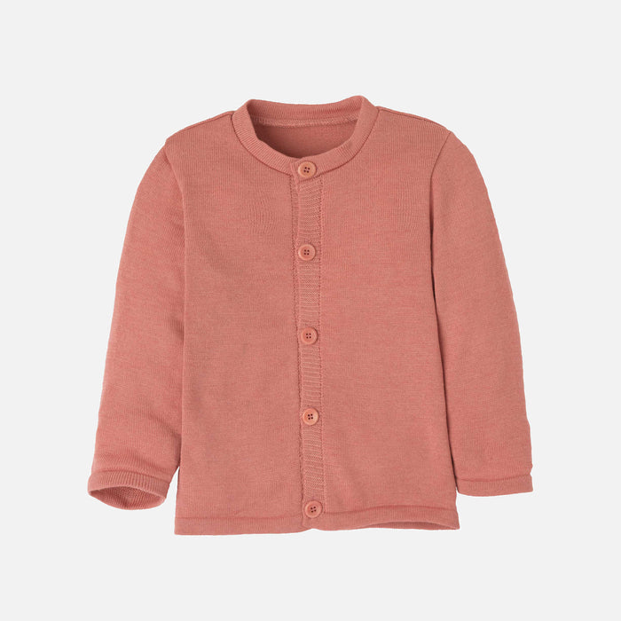 Kids Merino Wool Cardigan - Soft Pink