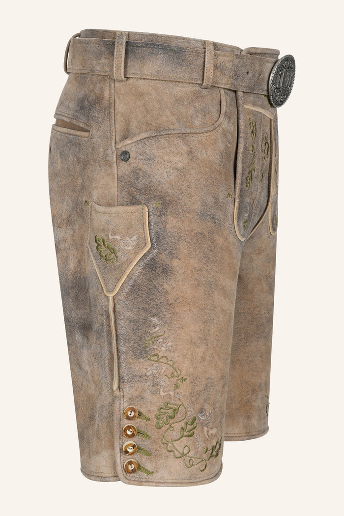 Kruger Arthas lederhosen beige, detail