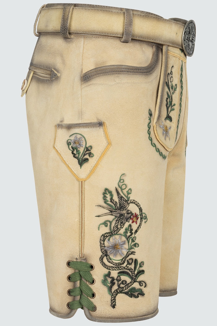 Kruger Darian lederhosen beige, detail